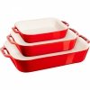 Zestaw 3 Półmisków Prostokątnych, Czerwony Cooking Staub